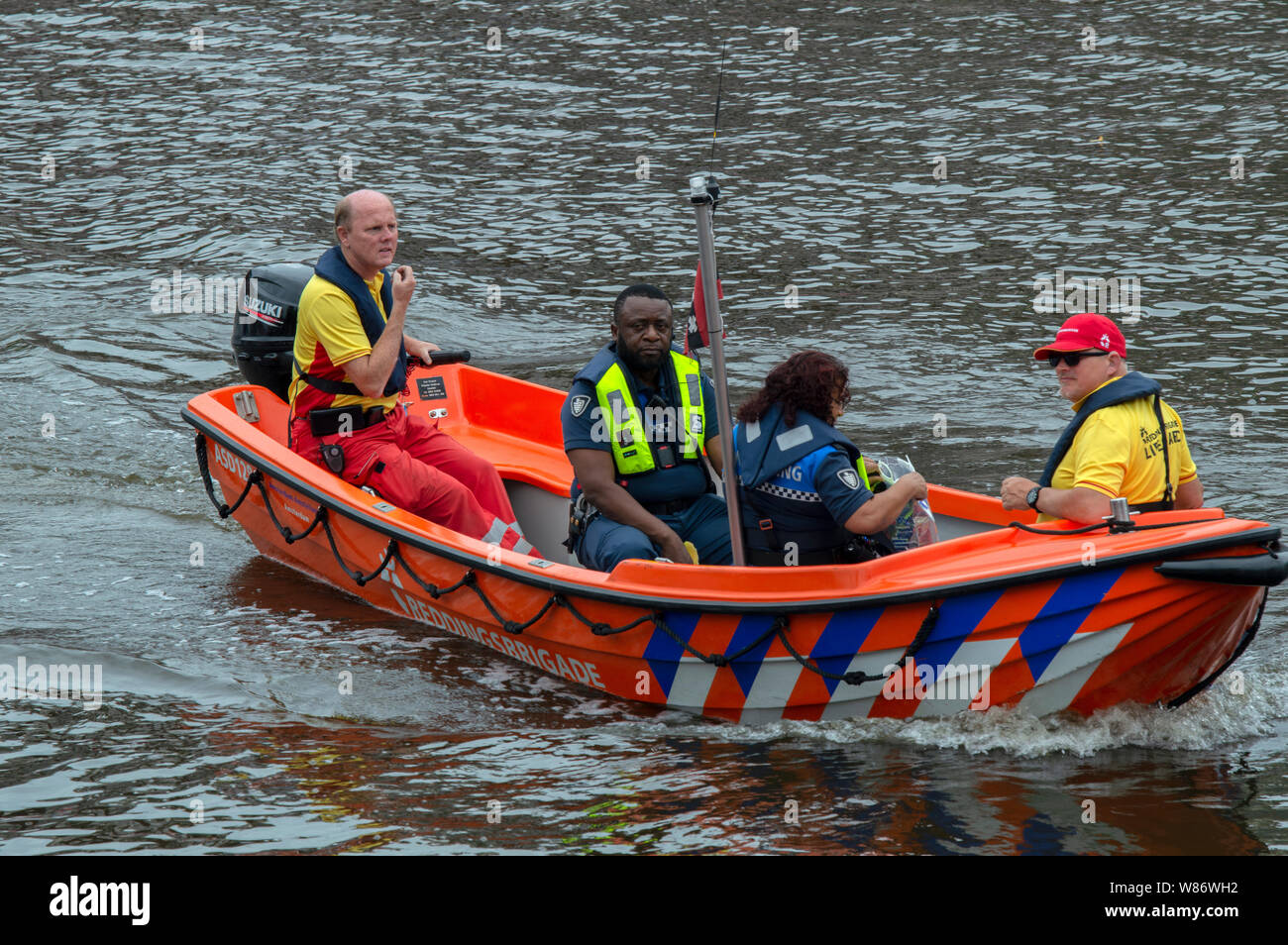 Reddingsbrigade au travail à la gaypride Amsterdam The Netherlands 2019 Banque D'Images