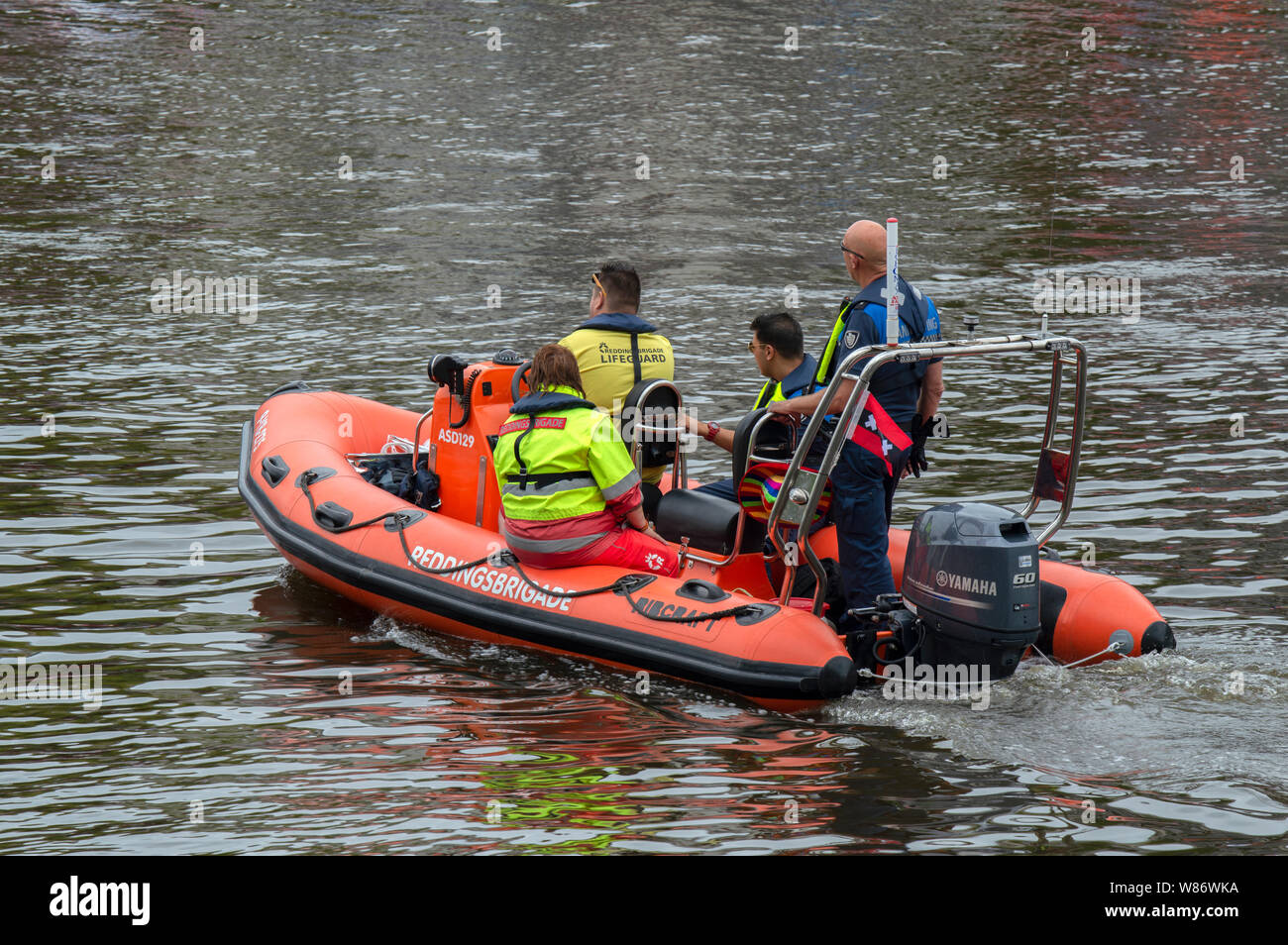 Reddingsbrigade au travail à la gaypride Amsterdam The Netherlands 2019 Banque D'Images