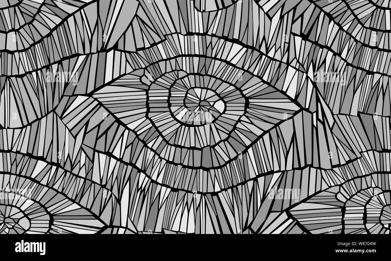 Résumé de fond vectoriel continu. Les fissures, les feuilles, les nervures. Couleur vert pastel sur fond noir. Banque D'Images