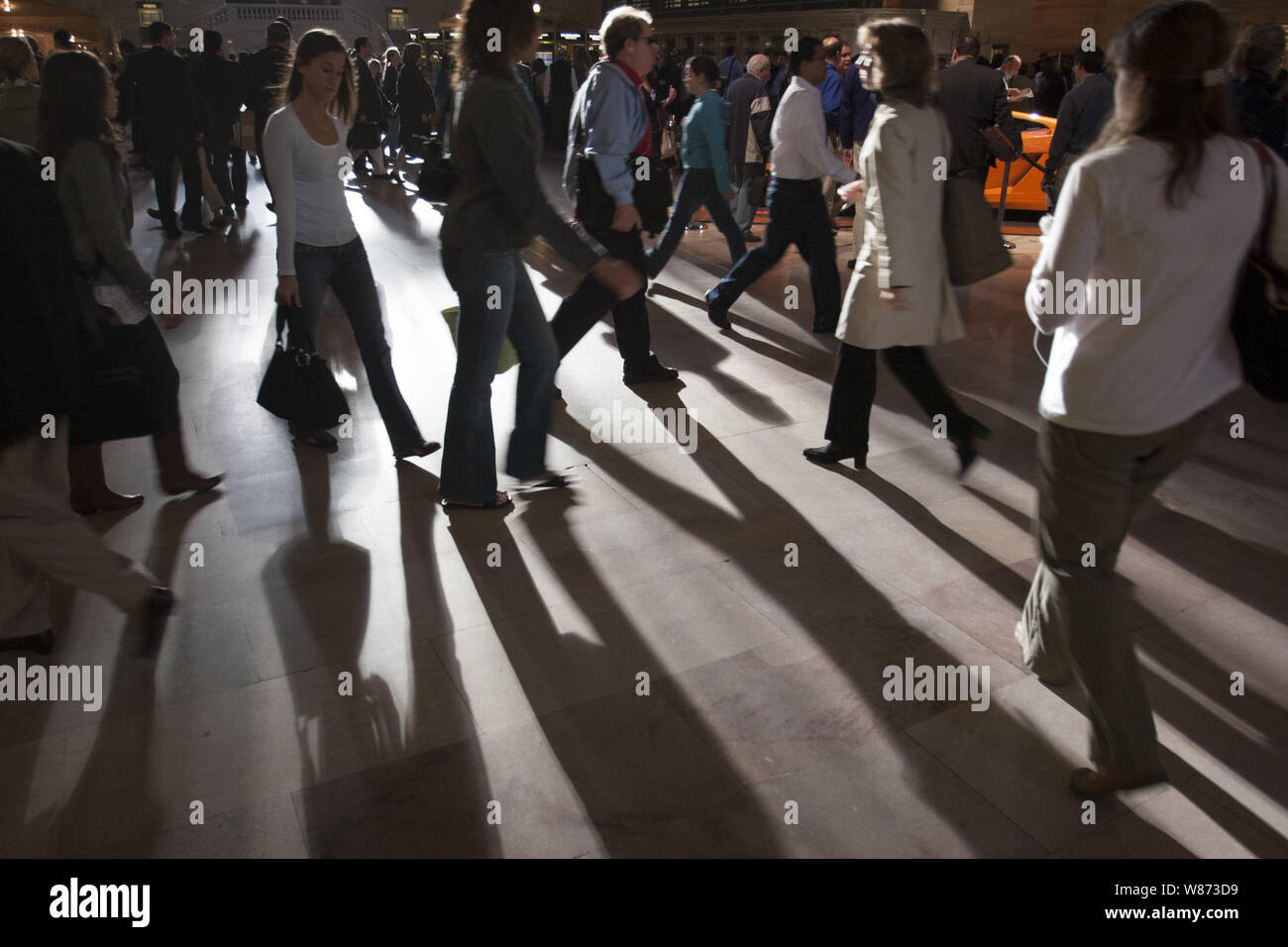 L'heure de pointe du matin dans le hall principal de la gare Grand Central Terminal de New York. Banque D'Images