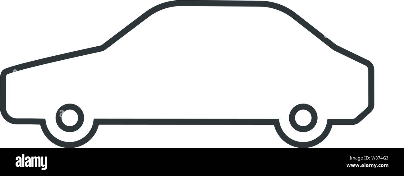 Fine ligne icône de voiture isolé sur fond blanc. Vector Illustration de Vecteur