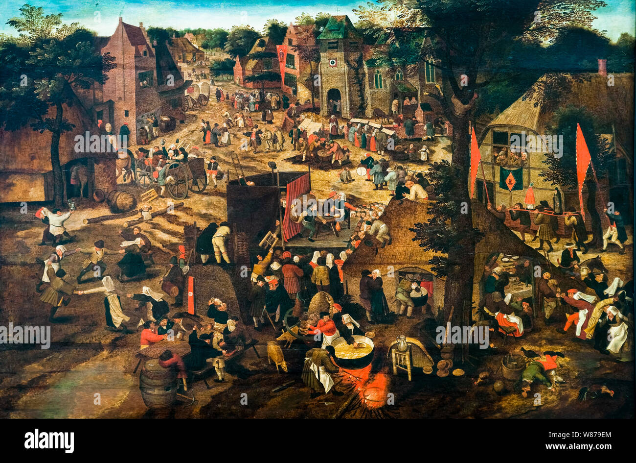 Pieter Brueghel le Jeune, peinture, un village équitable, (fête du Village, en l'honneur de Saint Hubert, et, Saint Antoine), 1564-1638 Banque D'Images