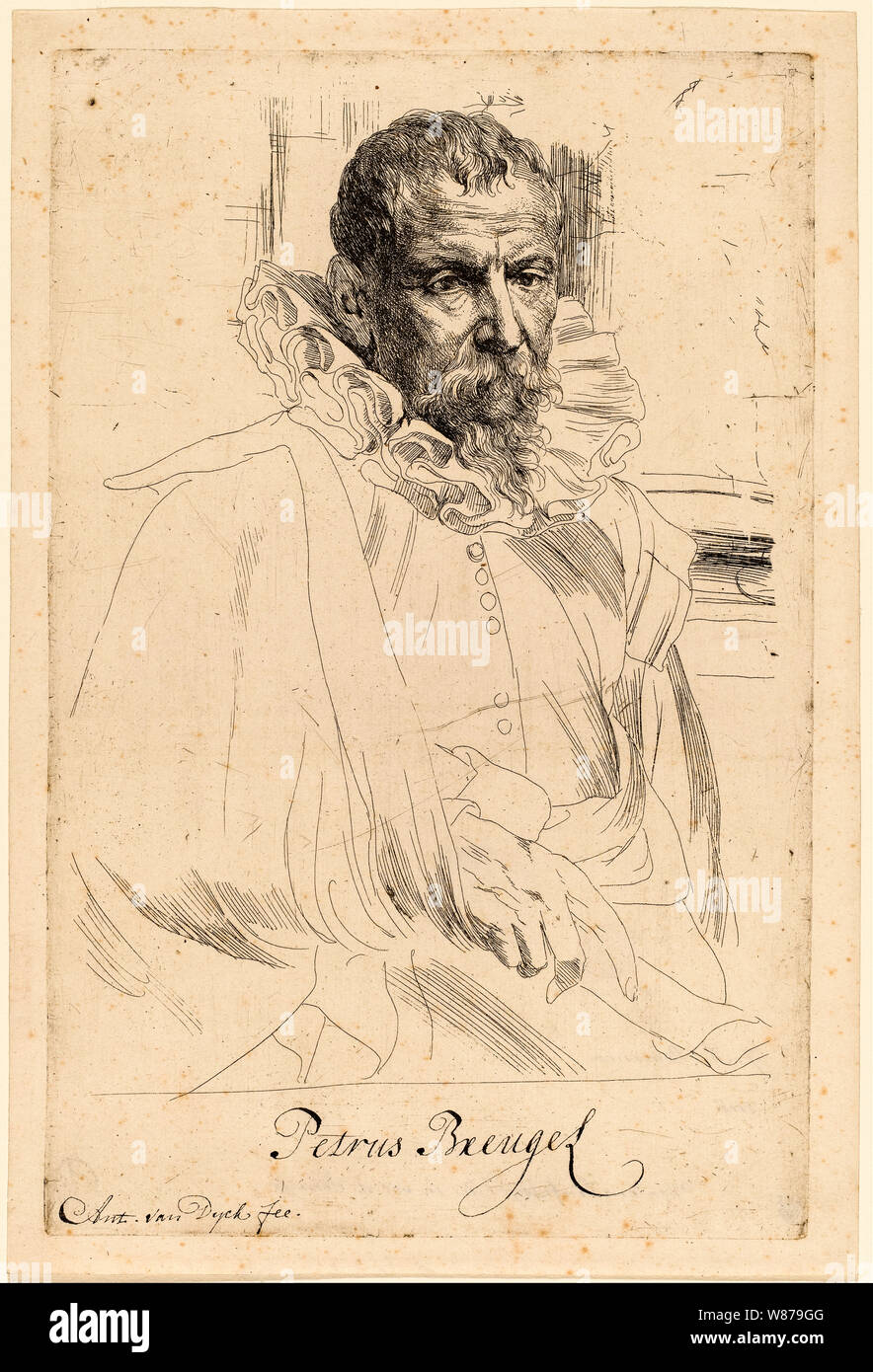 Pieter Bruegel (Brueghel) le Jeune, portrait d'Anthony Van Dyck, 1626-1641 Banque D'Images