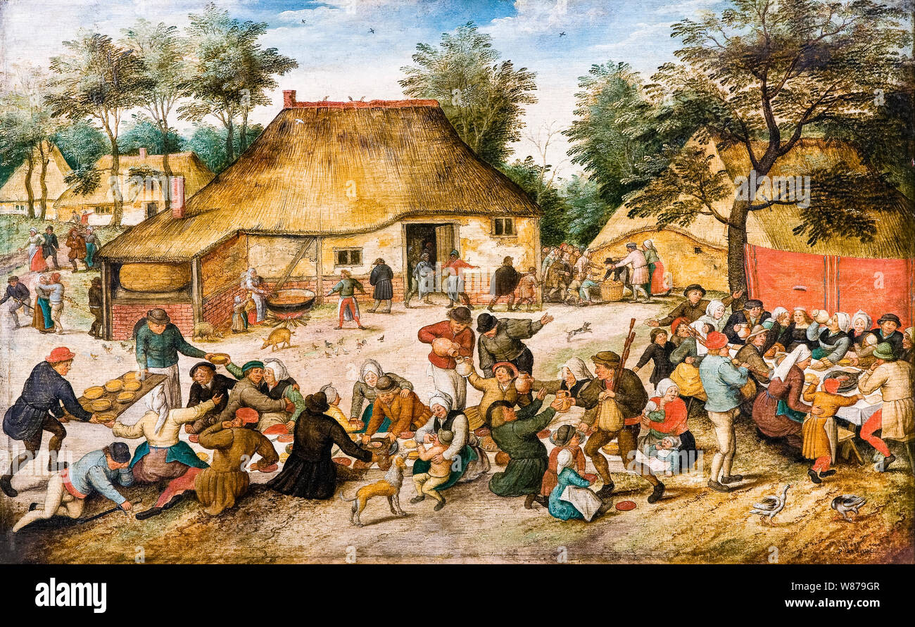 Pieter Brueghel le Jeune, le mariage paysan, peinture, 1550-1559 Banque D'Images