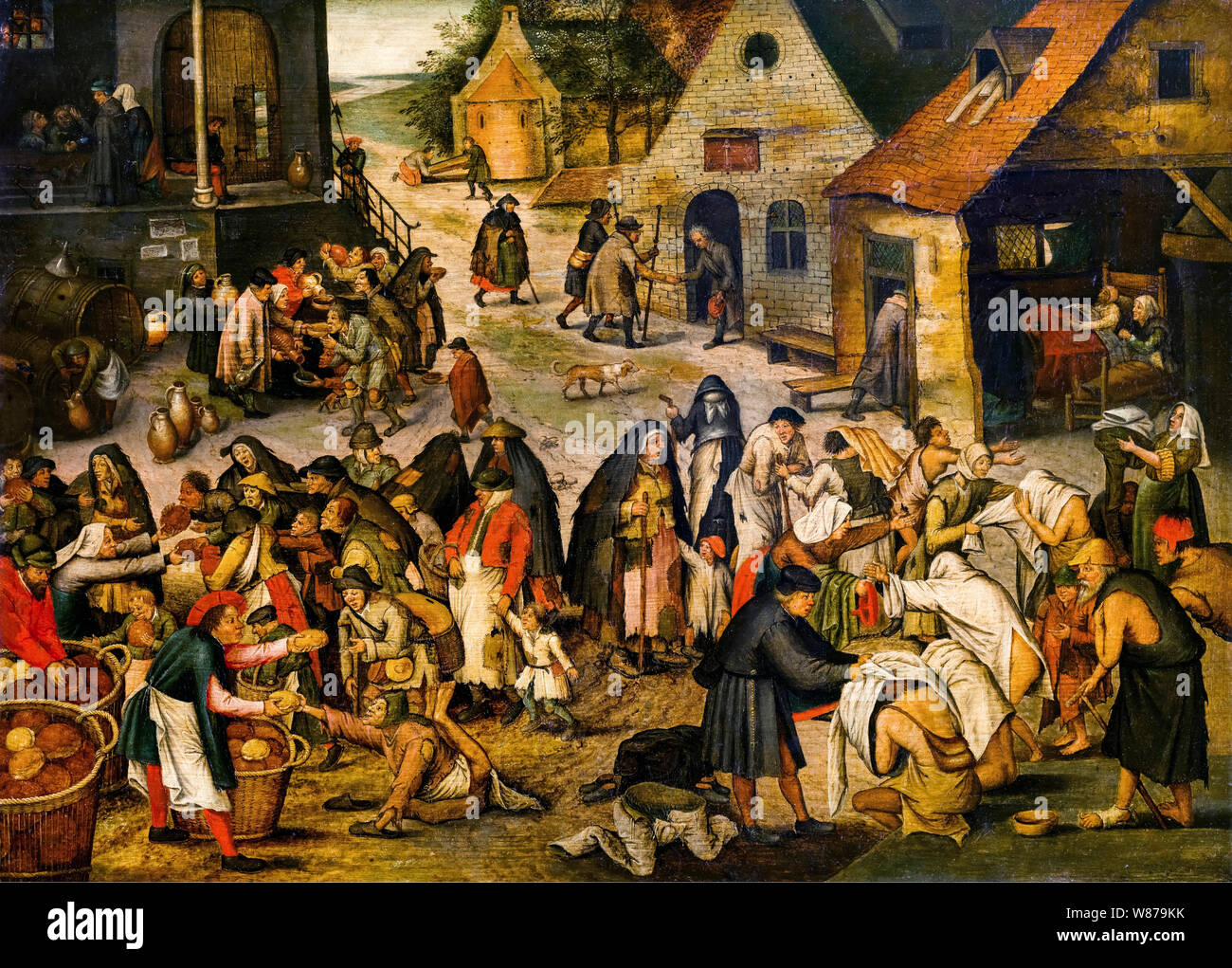 Pieter Brueghel le Jeune, les Œuvres de miséricorde, (les actes de miséricorde), peinture, 1600-1638 Banque D'Images