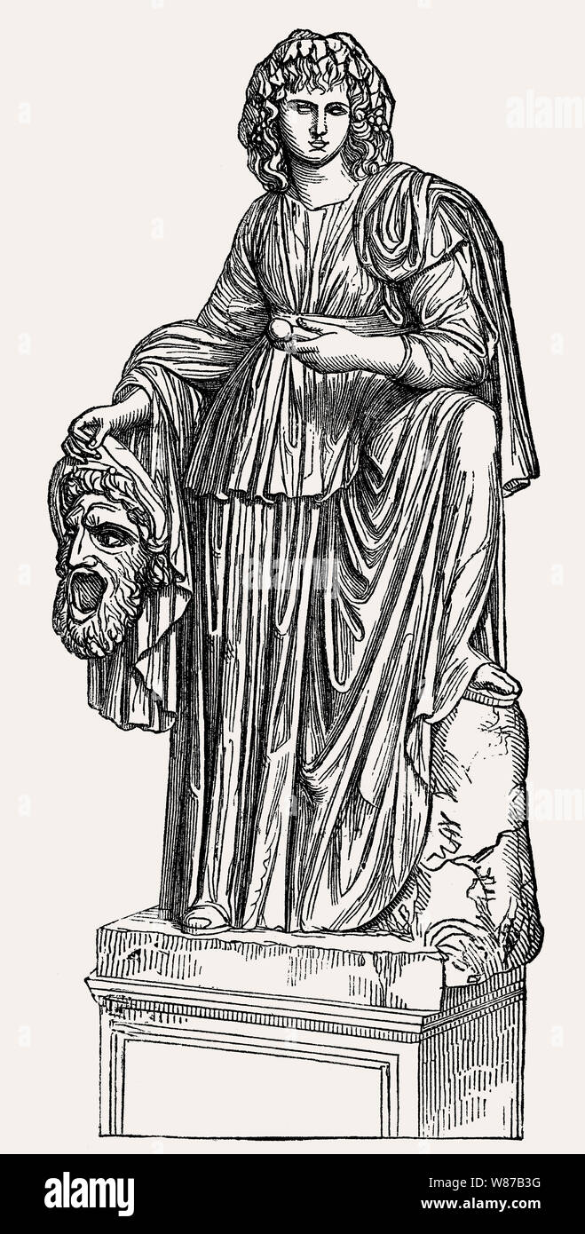 Melpomene, muse de Chorus, muse de la Tragédie, Banque D'Images