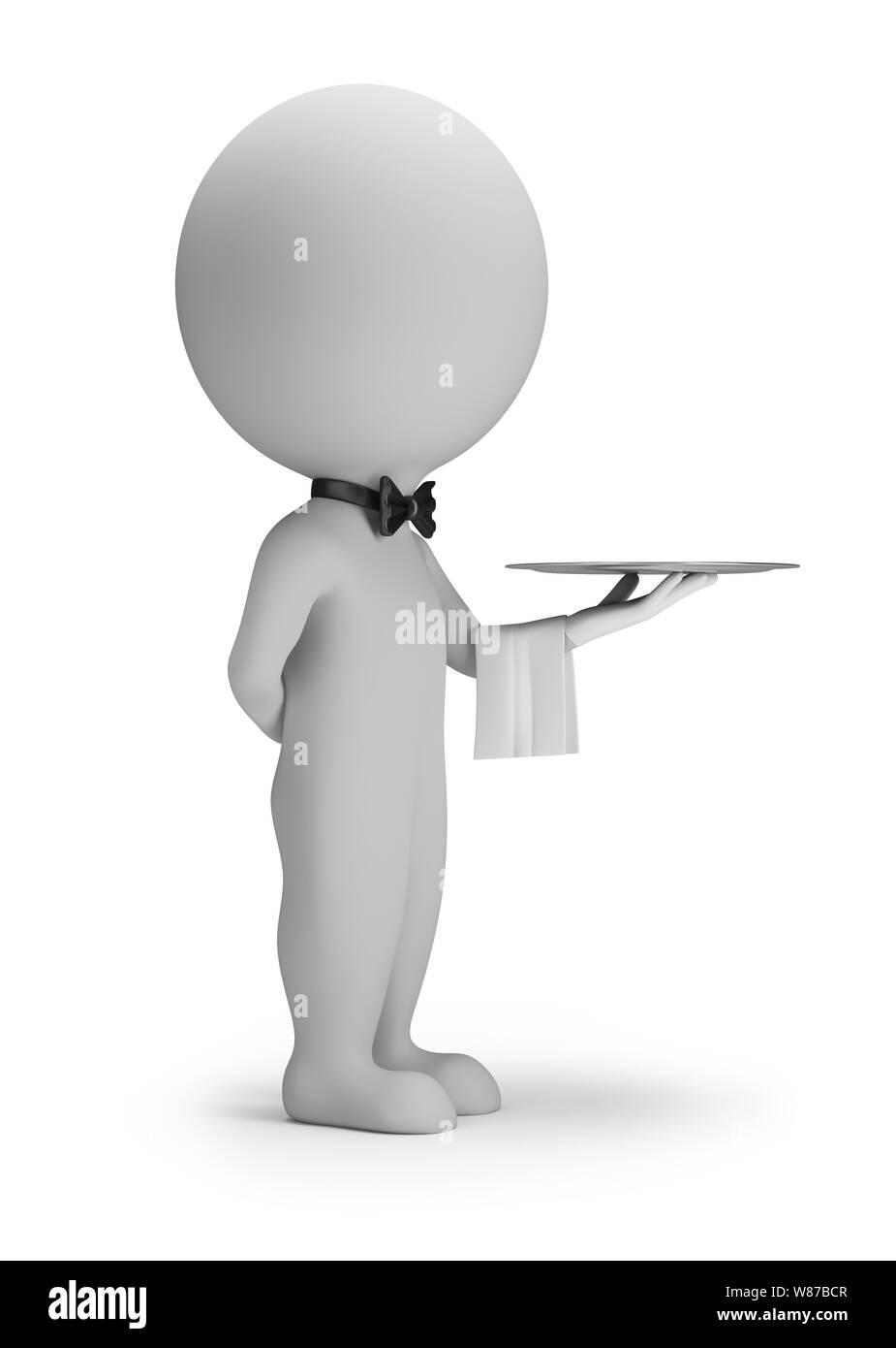 Les petites personnes 3d - garçon avec bac d'image 3D. Arrière-plan blanc. Banque D'Images