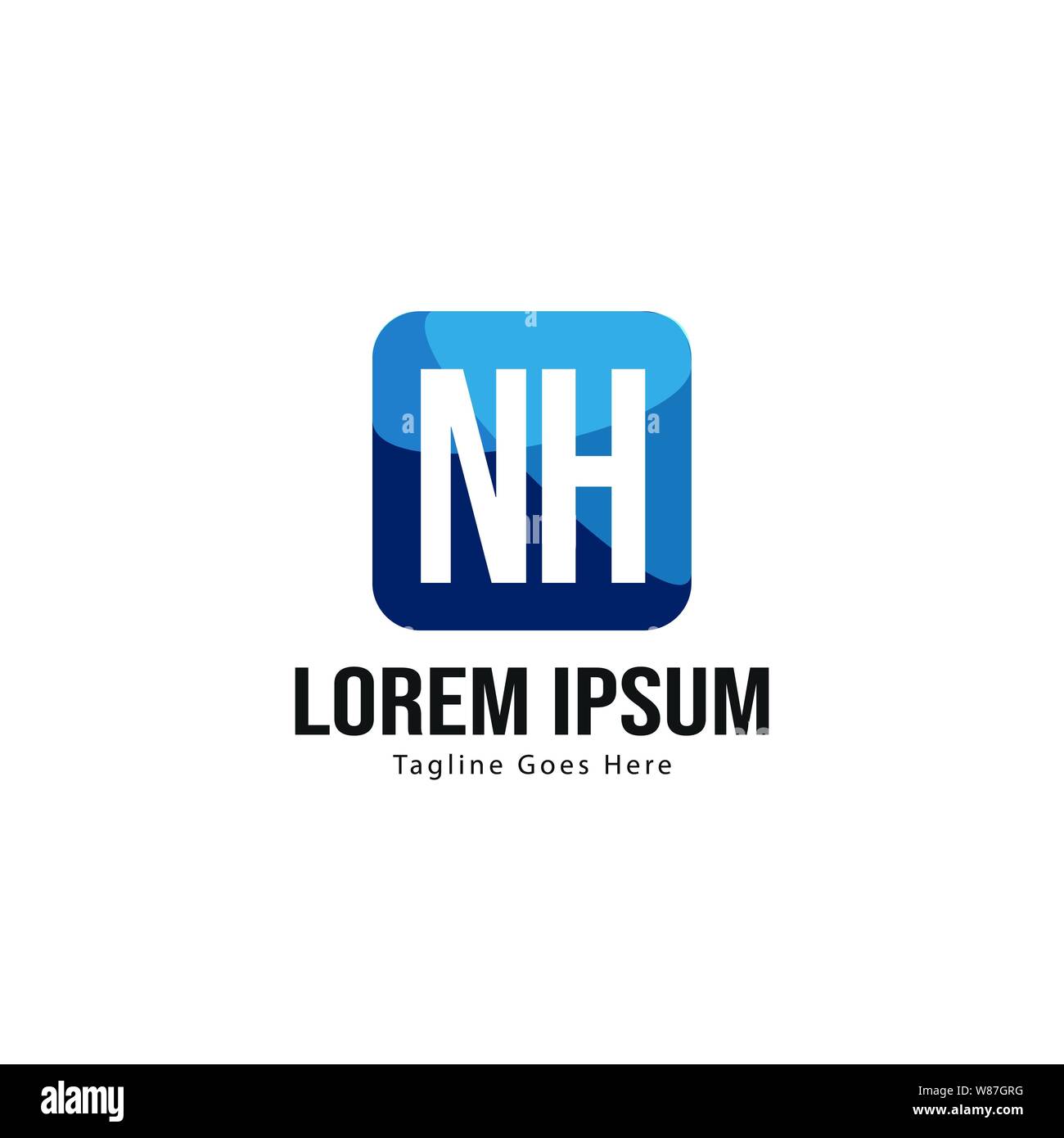 Logo NH initiale modèle avec cadre moderne. Lettre NH minimaliste design illustration vectorielle du logo Illustration de Vecteur