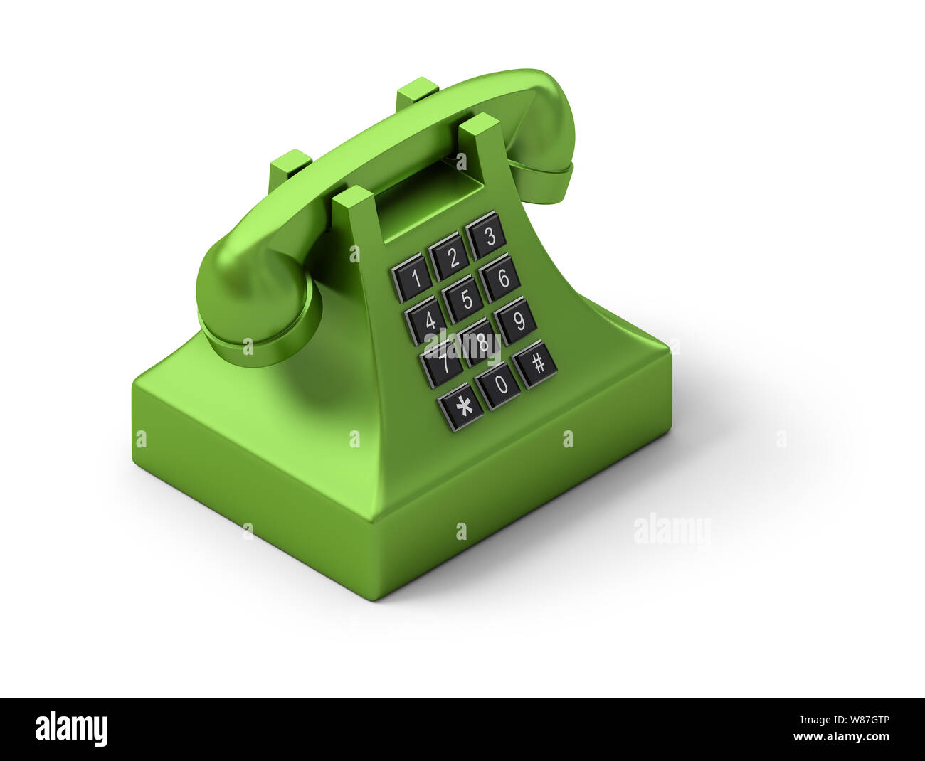 Téléphone isométrique. Image 3d. Isolé sur fond blanc. Banque D'Images