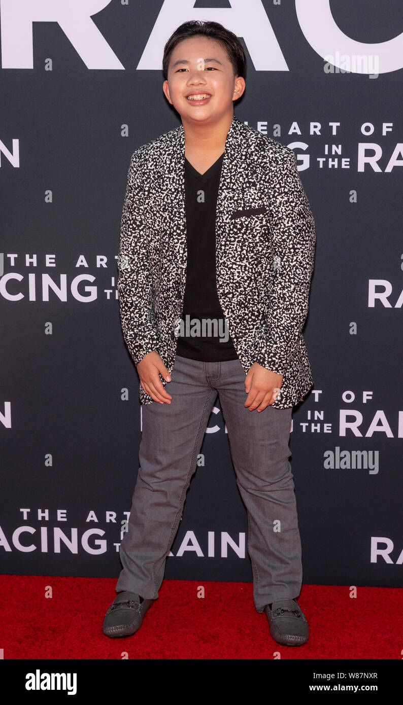 Los Angeles, CA - 1 août 2019 : Albert Tsai assiste à la première de l'Art de la course sous la pluie à El Capitan Theatre Banque D'Images