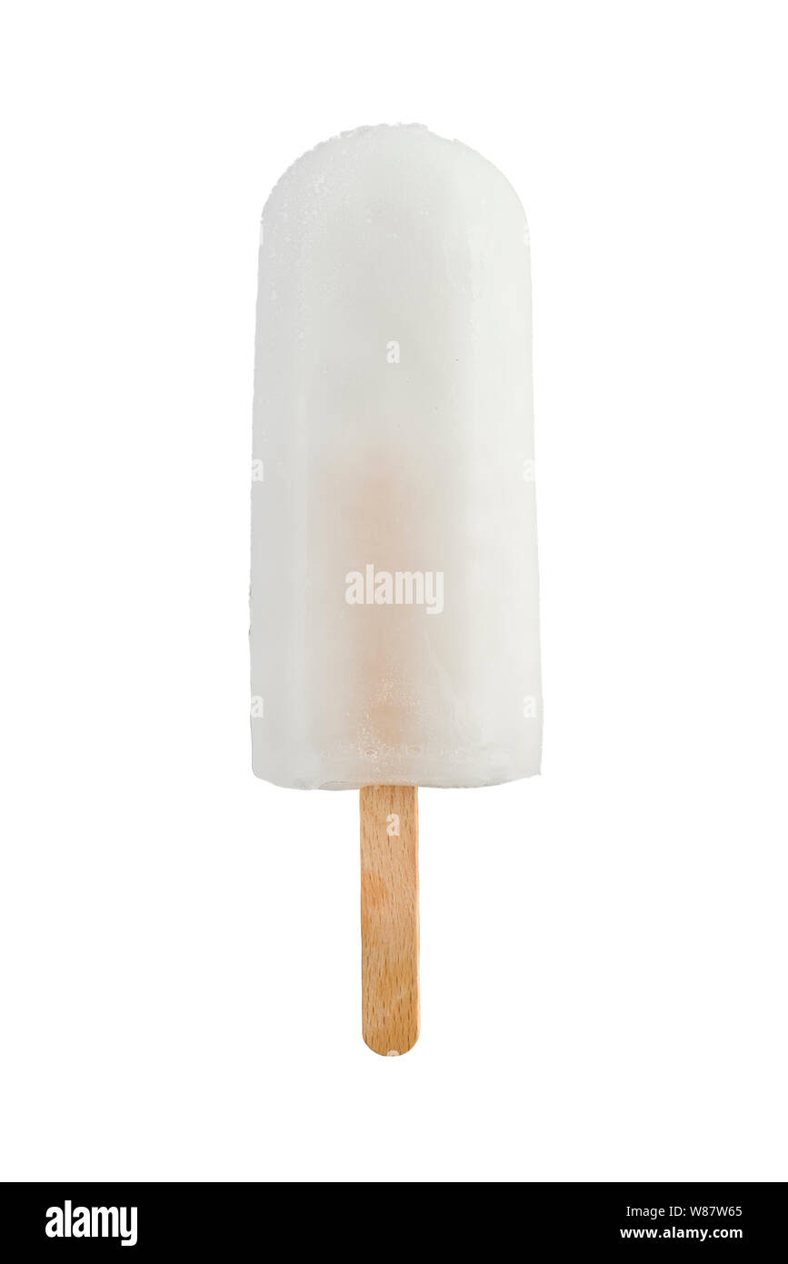 Lolly de glace citron, isolé sur fond blanc Banque D'Images