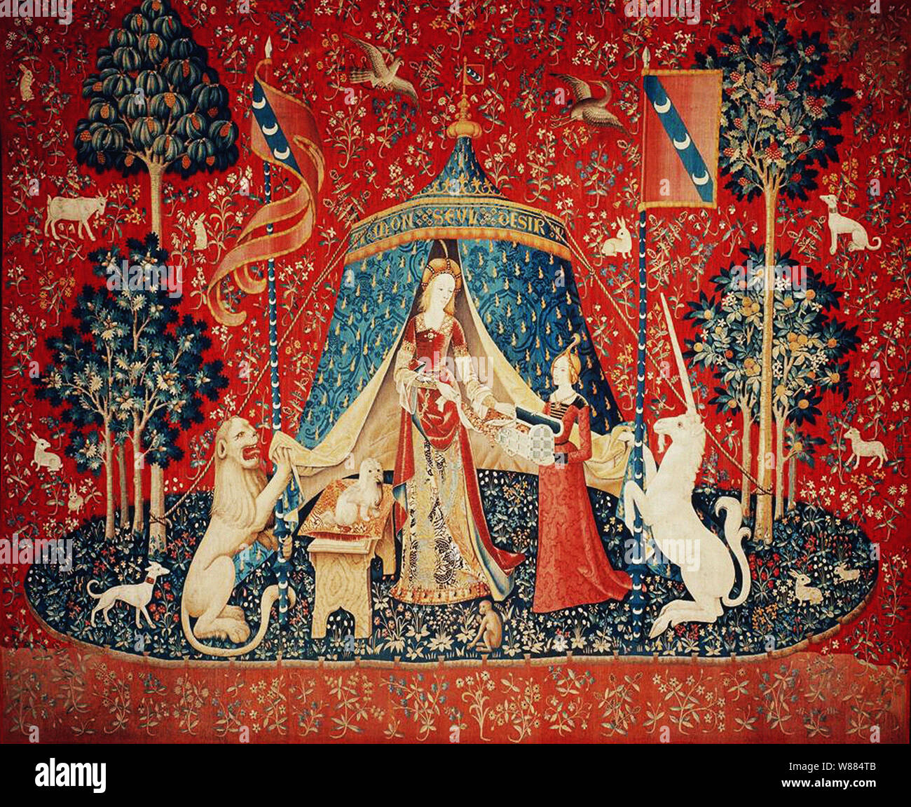Tapisserie médiévale vintage française décoration maison picturale