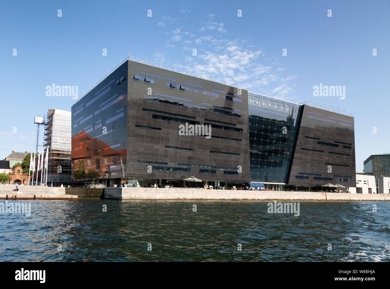 Le Danemark l'architecture ; le Black Diamond, une extension moderne à la Bibliothèque royale du Danemark Copenhague, achevée en 1999 ; Copenhague, Danemark Europe Banque D'Images