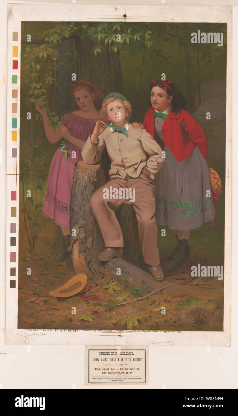 Comment pourrais-je être heureux avec l'autre / après J.G. Brown par John Gast ; H. Bencke, chromo. Lith. N. Banque D'Images