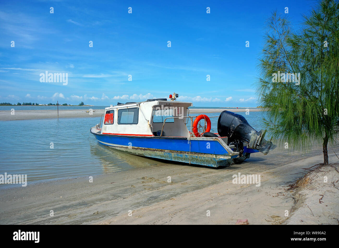 Voile sur la plage Banque D'Images