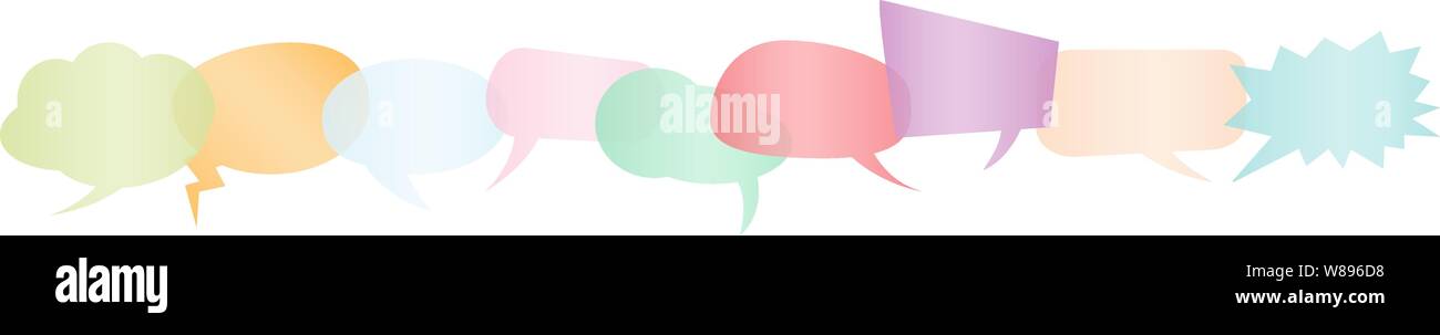 Ensemble de couleur pastel comic Speech bubbles ou phylactère sur fond blanc vector illustration Illustration de Vecteur
