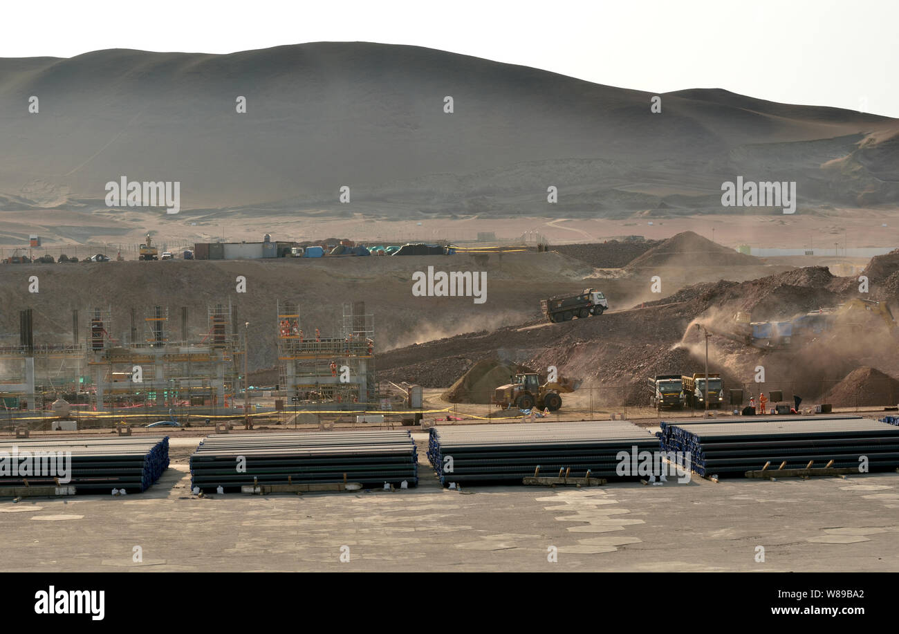 Construction d'un nouveau terminal en General San Martin au Pérou Port Banque D'Images