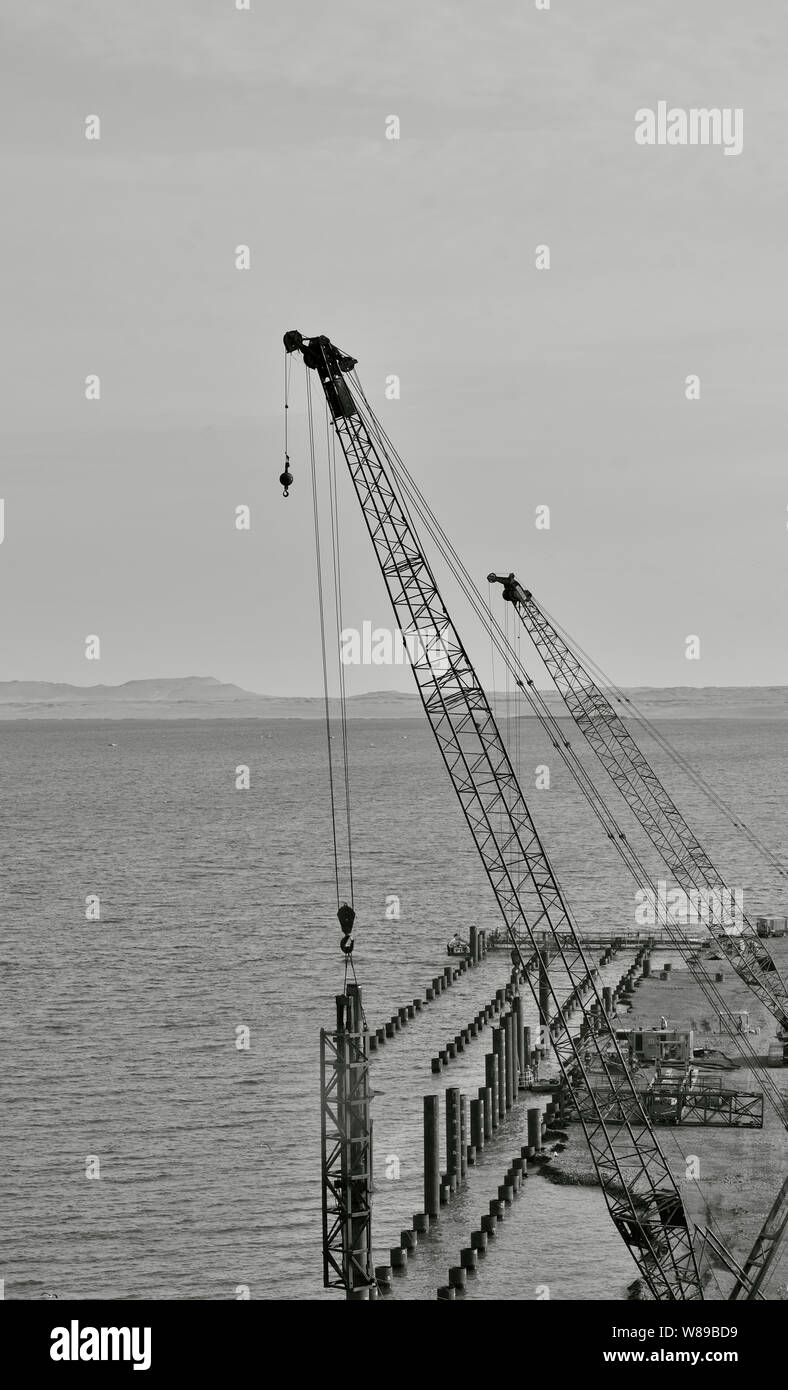 Construction d'un nouveau terminal en General San Martin au Pérou Port Banque D'Images