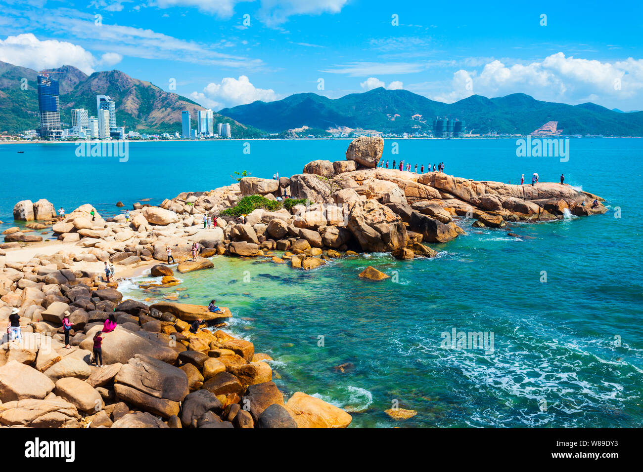 Député Chong cape Rock Garden est une attraction touristique populaire de la ville de Nha Trang au Vietnam Banque D'Images