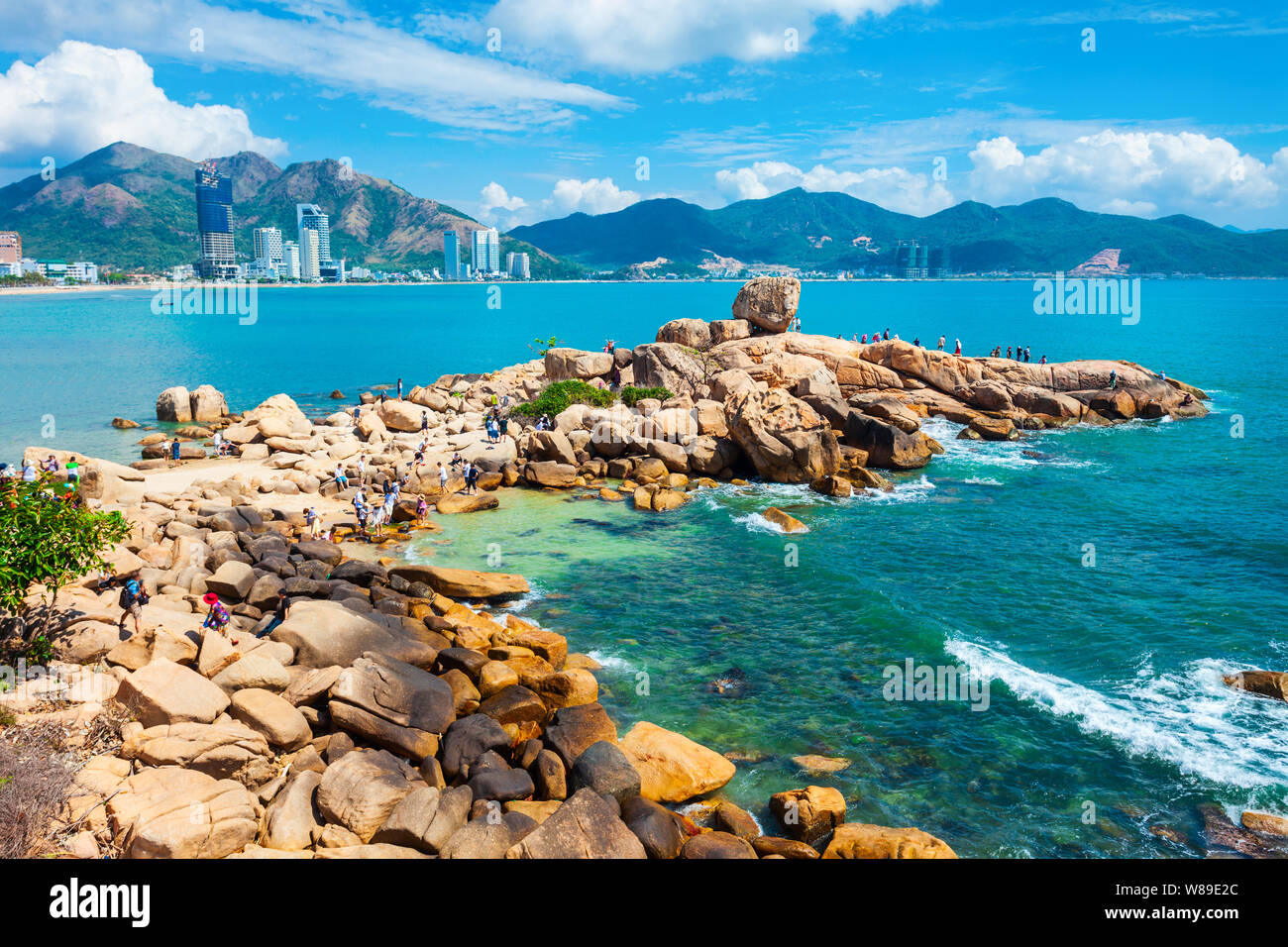 Député Chong cape Rock Garden est une attraction touristique populaire de la ville de Nha Trang au Vietnam Banque D'Images