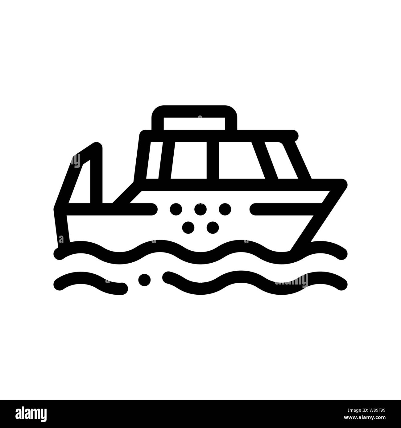 Transports en taxi de l'eau sur l'icône de la ligne mince vecteur Illustration de Vecteur