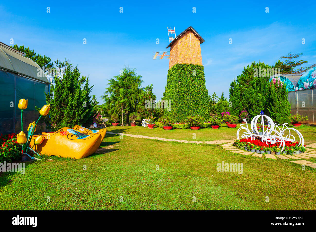 DALAT, VIETNAM - Mars 13, 2018 : Dalat Flower Garden Park à Da Lat ville au Vietnam Banque D'Images