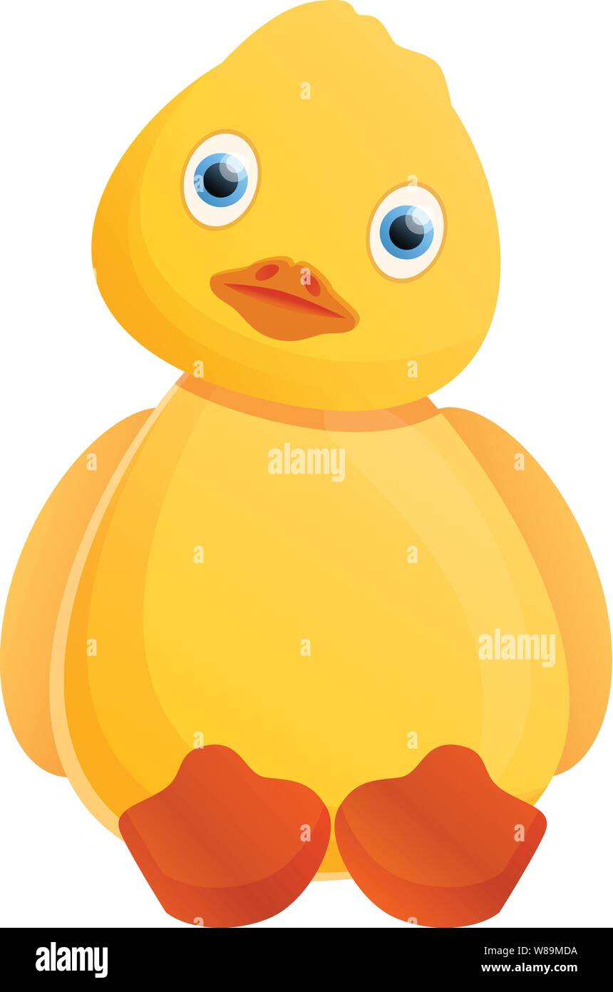 Mignon canard jaune icône. Caricature de mignon canard jaune icône vecteur pour la conception web isolé sur fond blanc Illustration de Vecteur