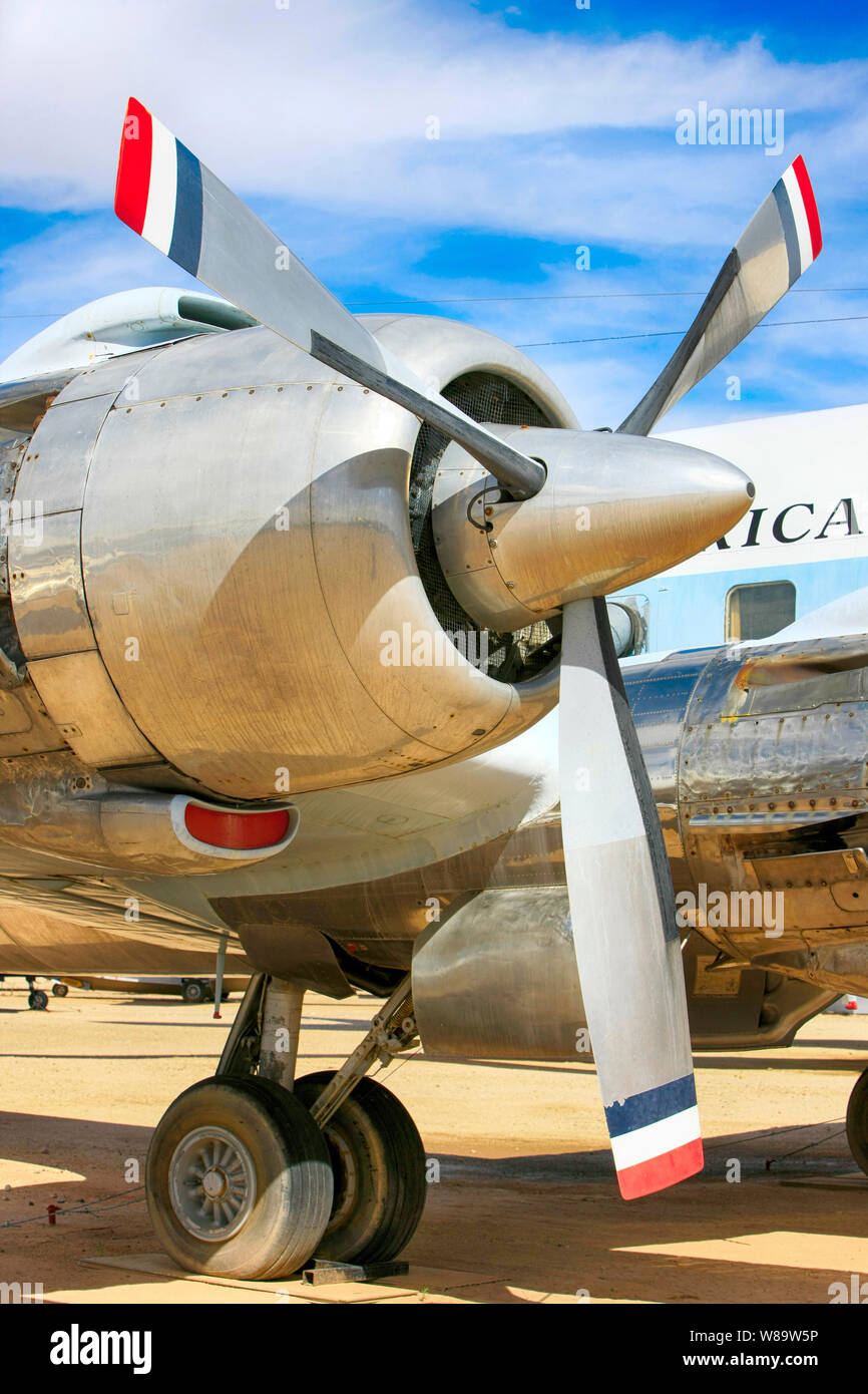 Wright R-2880 moteurs radiaux sur le Douglas VC-118A Force aérienne un avion utilisé par Kennedy et Johnson 1961-1965 Banque D'Images