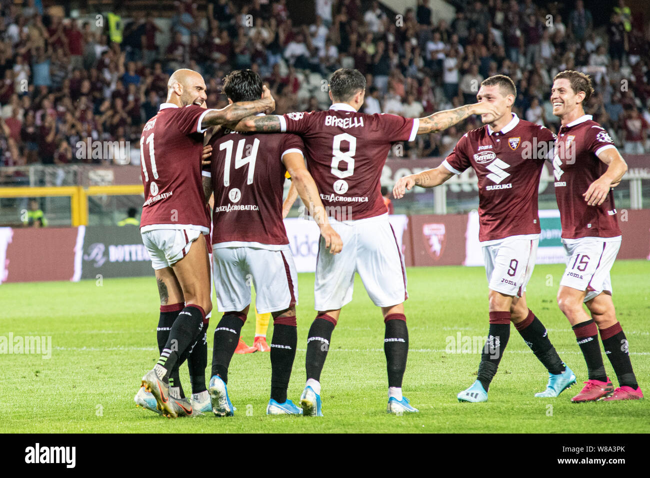 Kevin Bonifazi de Torino FC en action au cours de l'UEFA Europa League troisième tour de qualification match de foot entre Torino et FC Shakhtyor Soligorsk. T Banque D'Images