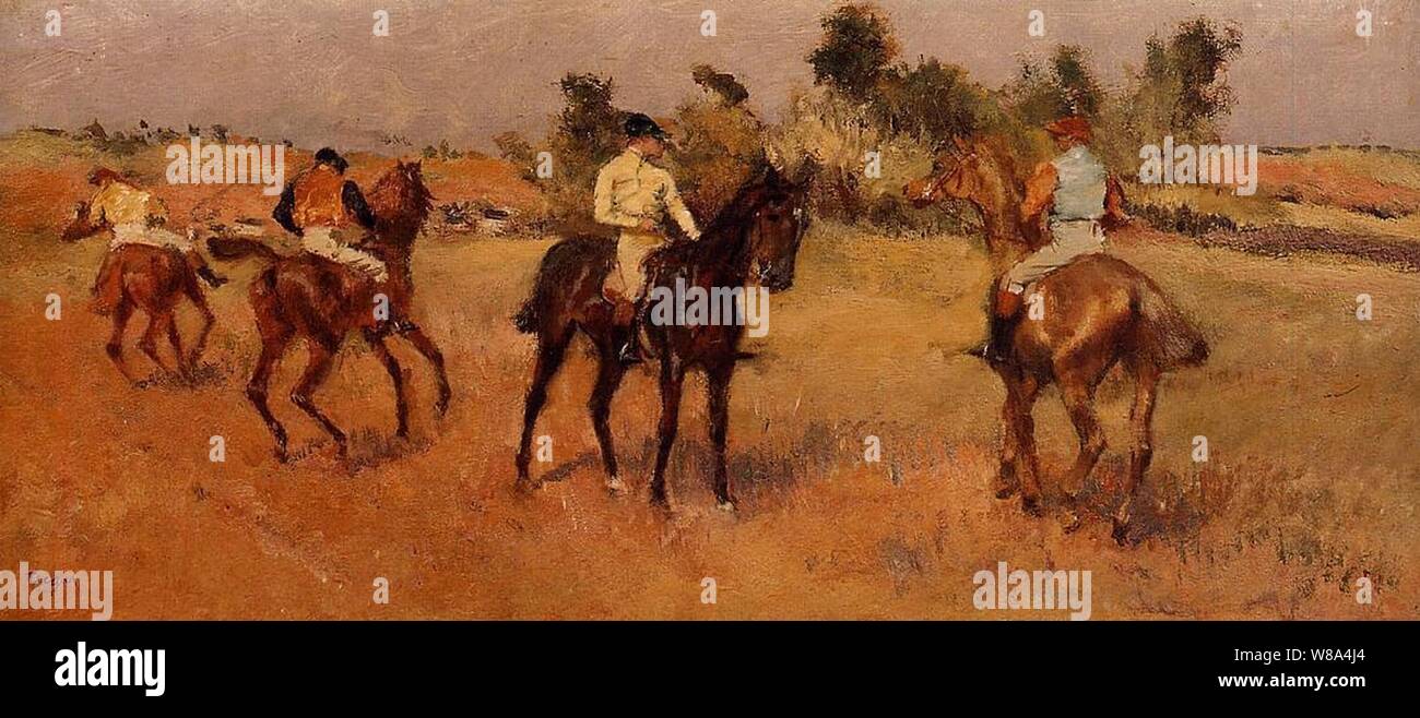 Degas - Quatre jockeys, circa 1886-1888. Banque D'Images