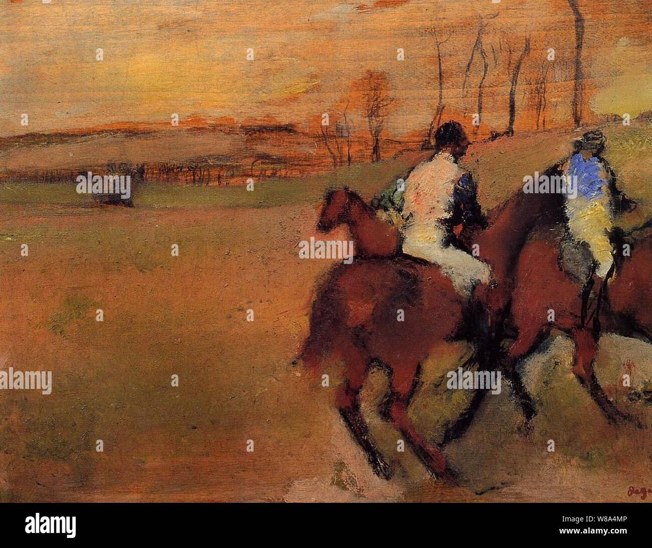 Degas - chevaux et jockeys, vers 1886-1990. Banque D'Images