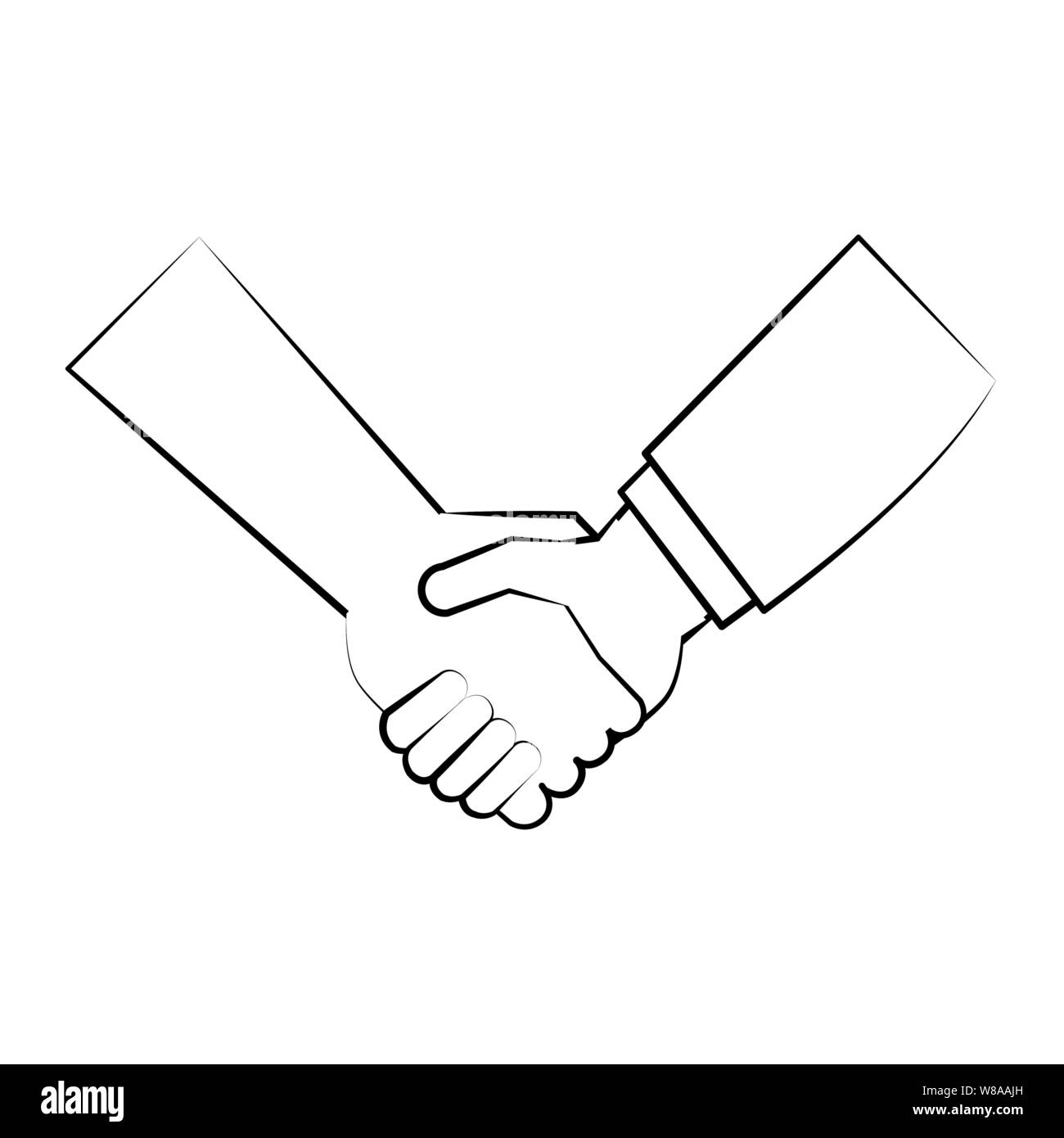 Les mains de dessin animé anatomie geste humain en noir et blanc Image ...
