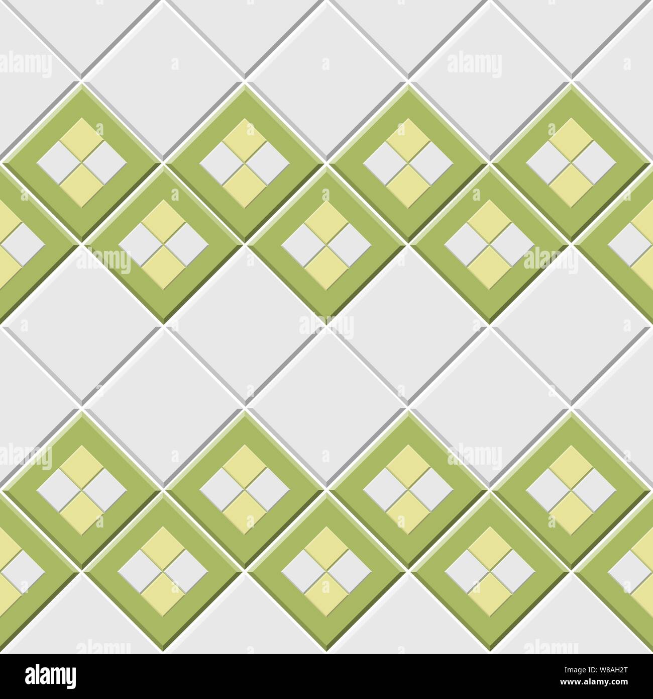 Résumé motif transparent, vert blanc carreaux de céramique mur avec la forme en diamant vector illustration Illustration de Vecteur