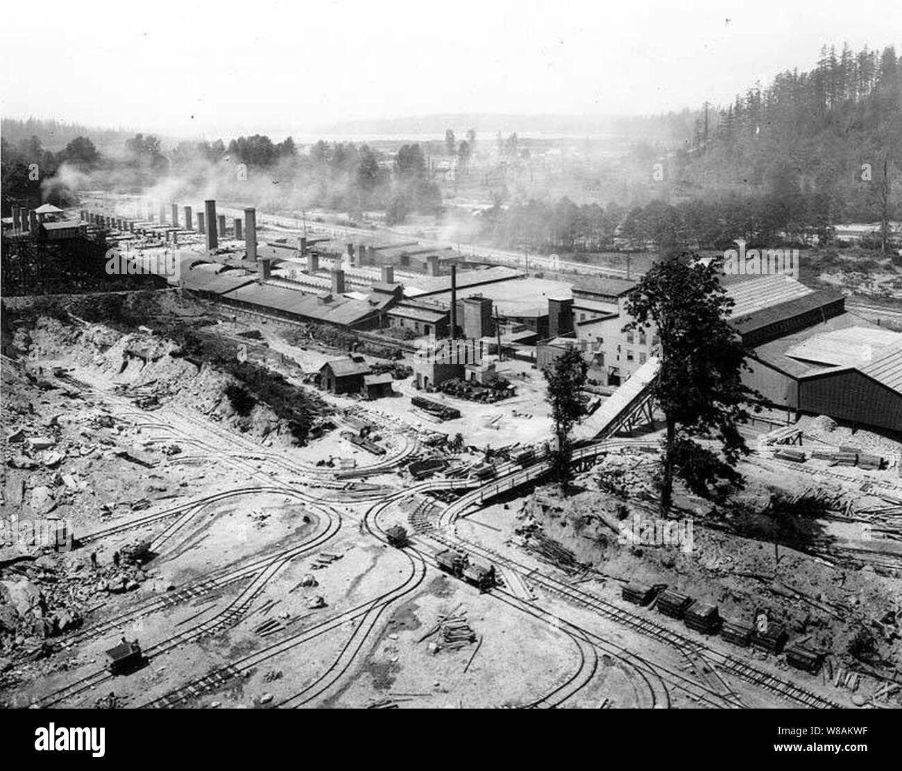 Denny Renton et le charbon argile vitrifiée Co usine à Renton, 18 août 1910 (CURTIS 1757). Banque D'Images