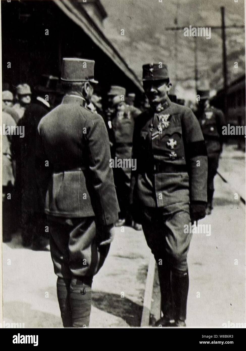 Im Gespräch mit Der Kaiser von Scheuchenstül Feldzeugmeister, Kommandant der 11. Armee. Banque D'Images