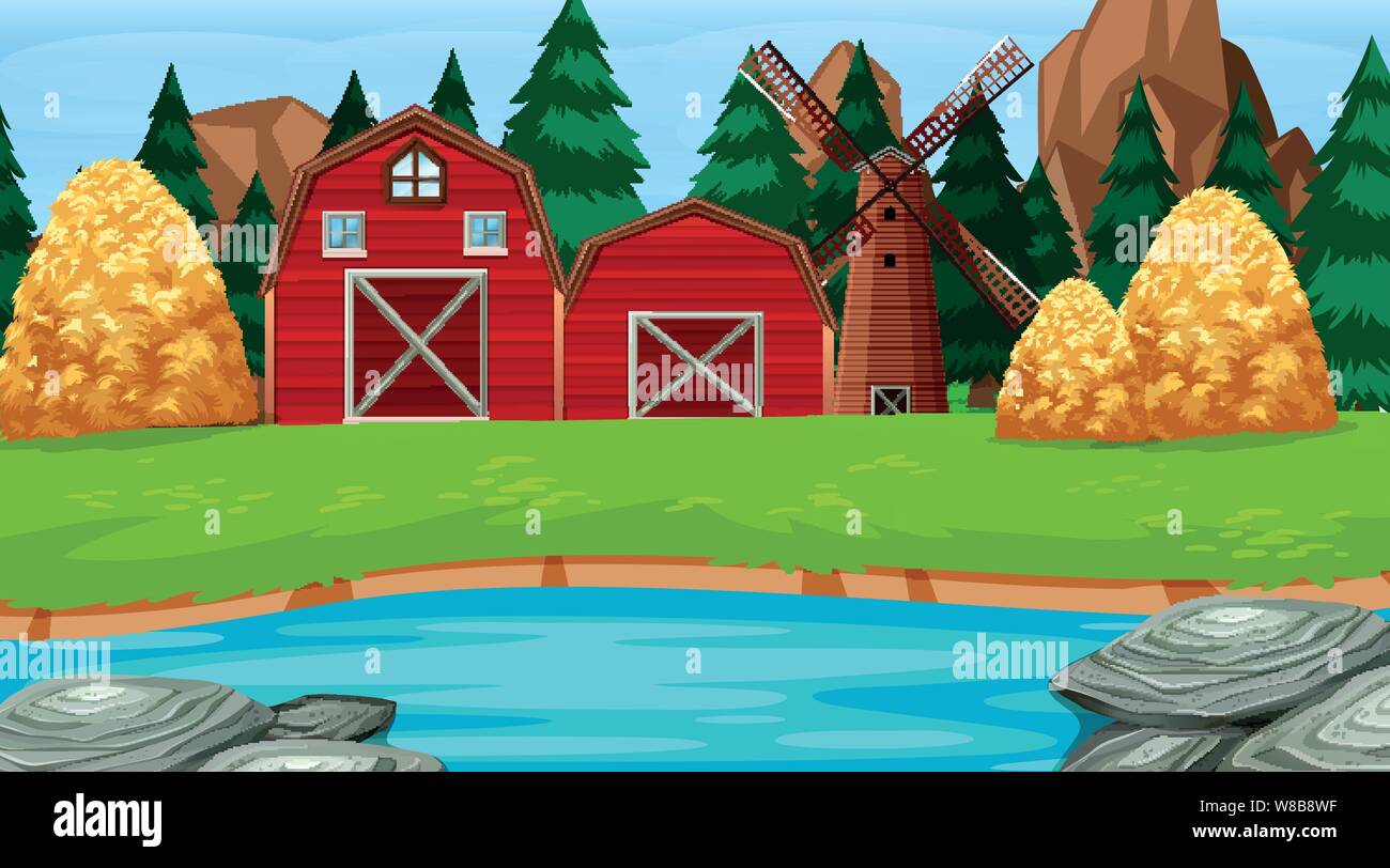 Illustration du modèle de paysage Nature Illustration de Vecteur