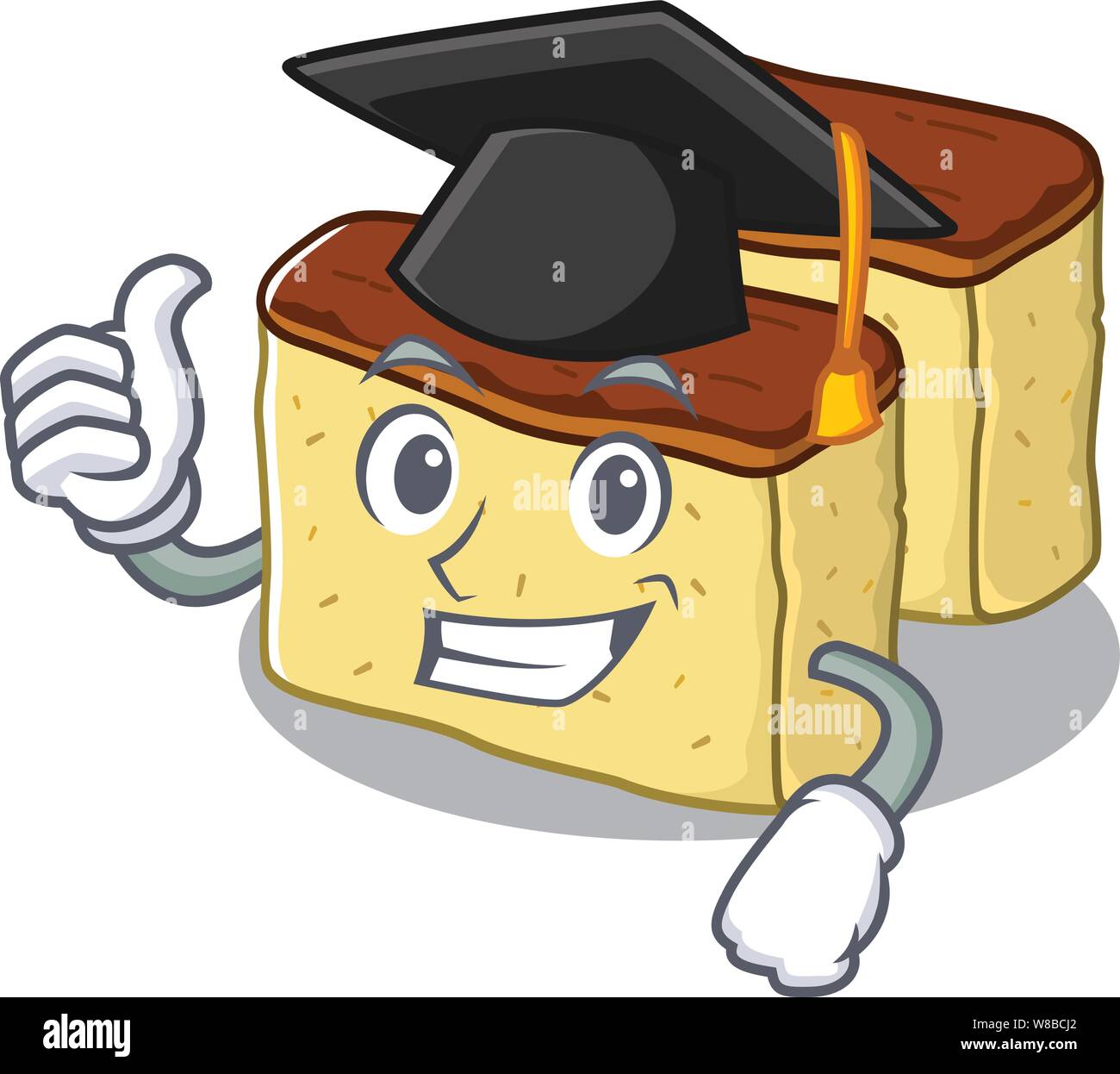 L Obtention Du Diplome Prepare En Gateau Castella Bac Cartoon Image Vectorielle Stock Alamy