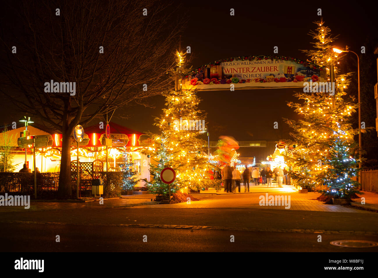 Hude, Allemagne - 2 décembre 2017 : Huder Marché de Noël à début décembre Banque D'Images