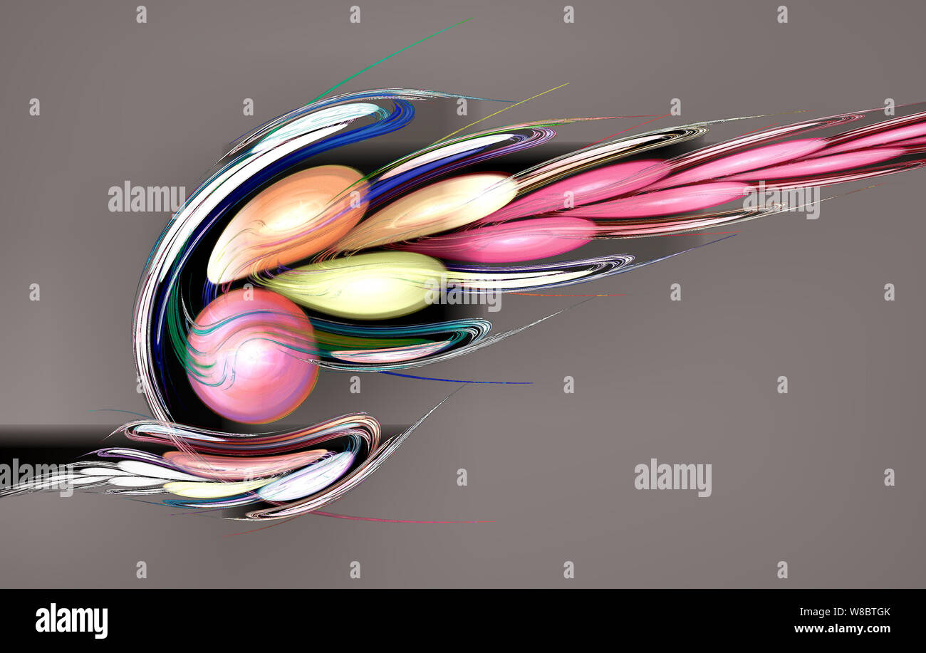 Image fractale : fantaisie dessin abstrait, fond clair. Banque D'Images