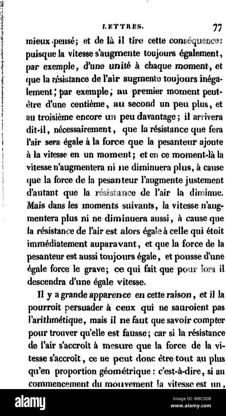 Descartes - OEuvres - VI, 077. Banque D'Images