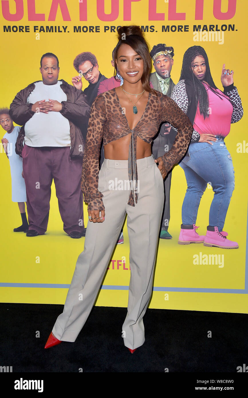 Karrueche Tran à la première de The extuplets / Netflix film "L'un des six' à l'Arclight Hollywood. Los Angeles, l'utilisation dans le monde entier 07.08.2019 | Banque D'Images