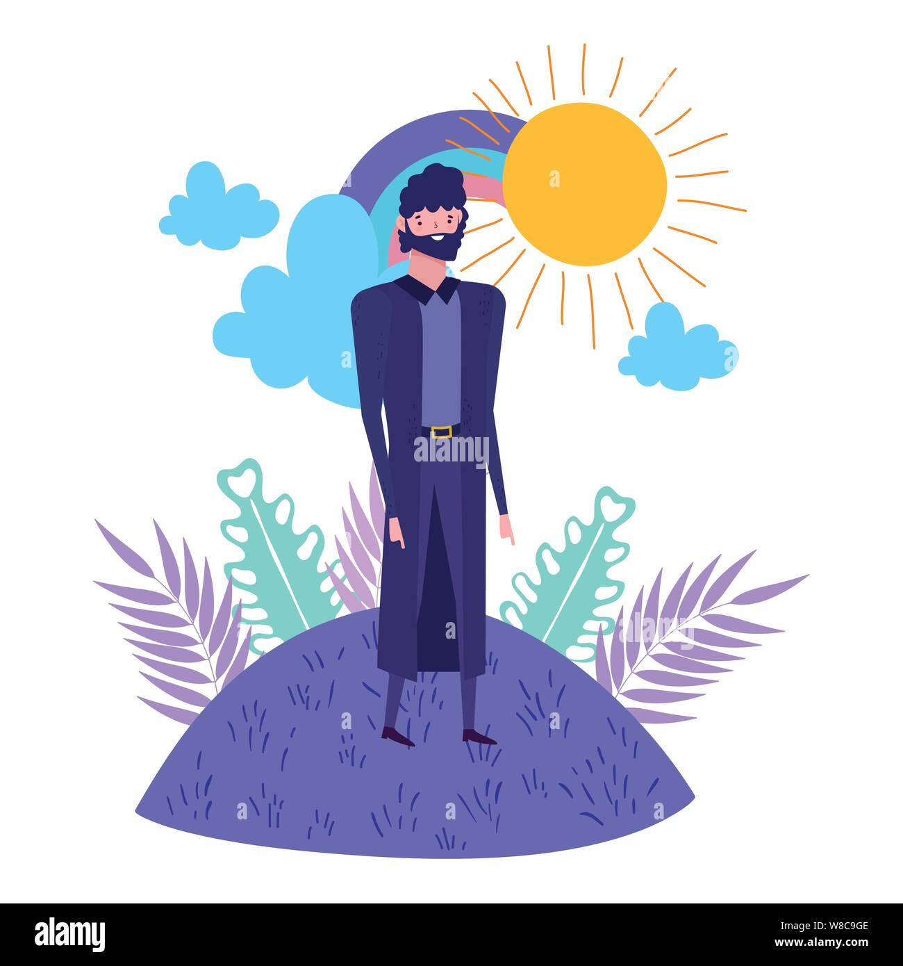 L'Avatar de l'un homme, de la conception des droits de l'homme garçon thème attrayant et Vector illustration Illustration de Vecteur