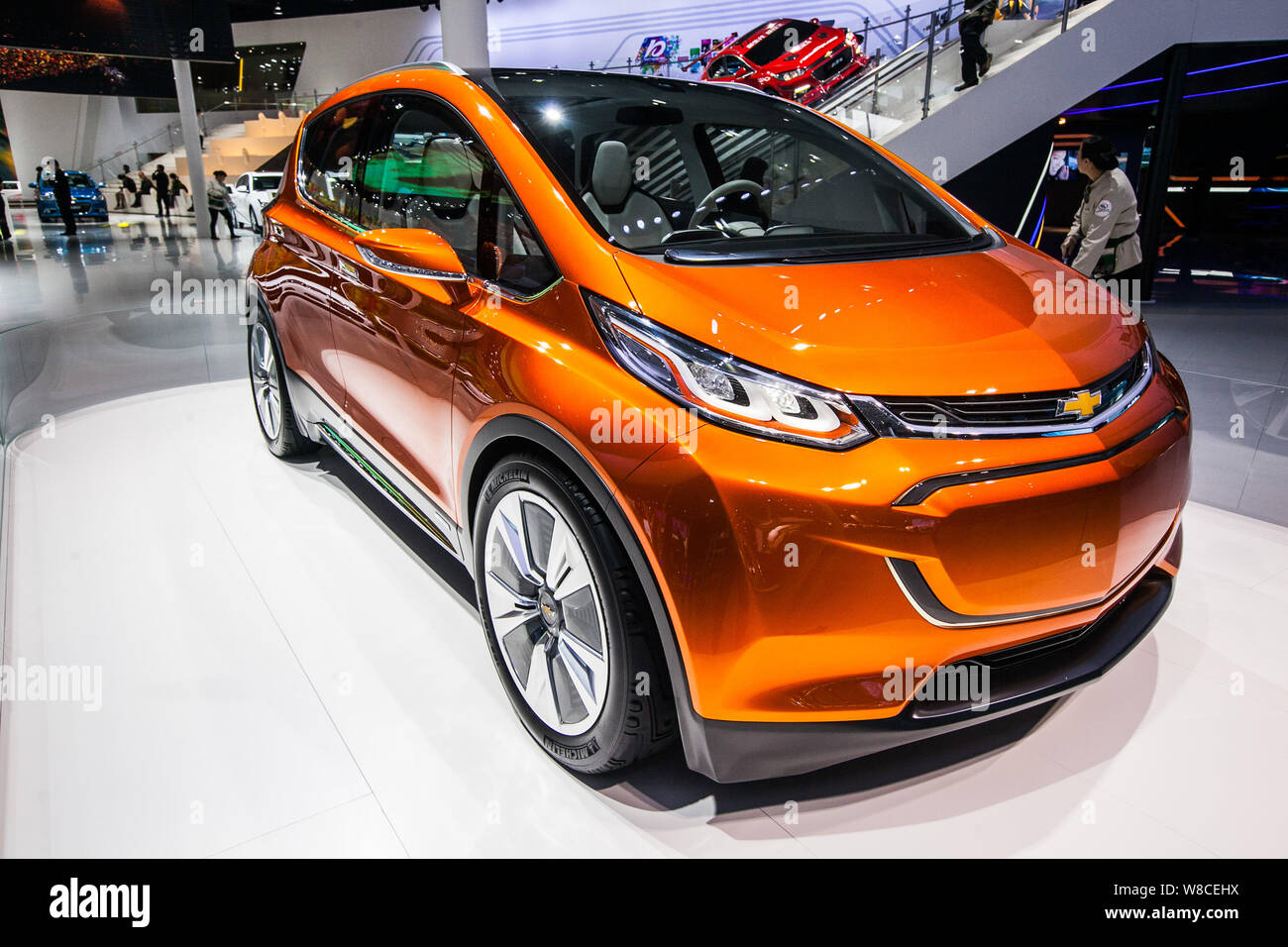 --FILE--un boulon Chevrolet EV concept car de Shanghai GM, une joint venture entre SAIC Motor et General Motors, s'affiche au cours de la 16e j de Shanghai Banque D'Images