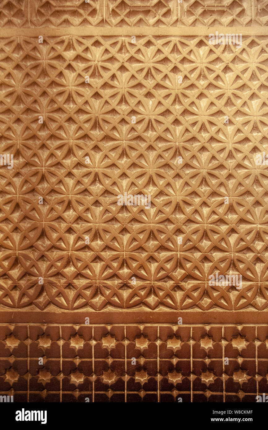 Détail de la sculpture en plâtre - Maroc Banque D'Images