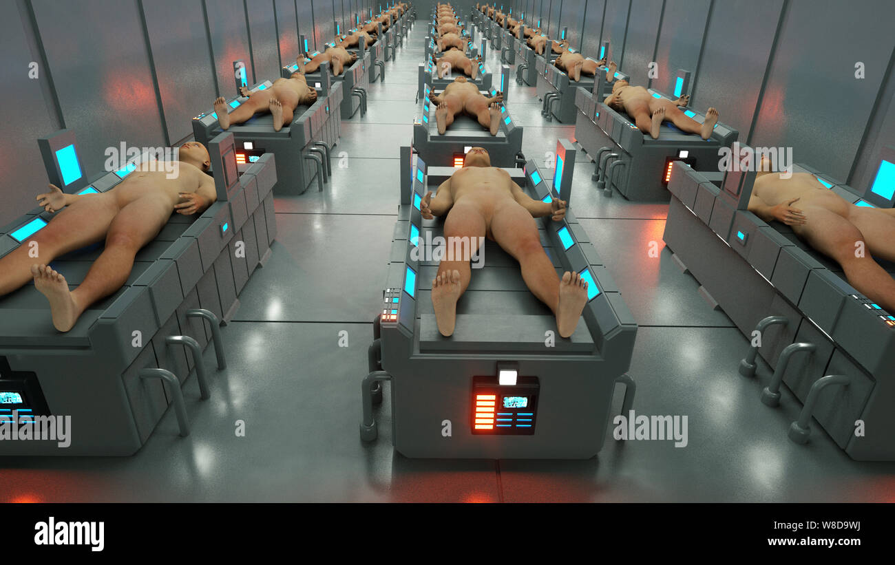 3D render. Silhouettes humanoïdes clonage Banque D'Images