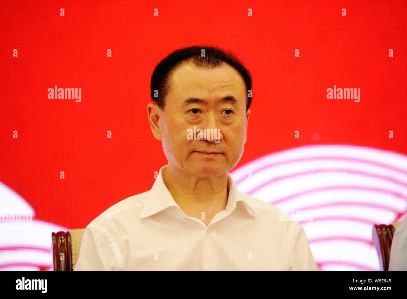 Wang Jianlin, Président de Wanda Group, assiste au Forum de marque de la Chine à Beijing, Chine, 16 juillet 2015. Banque D'Images