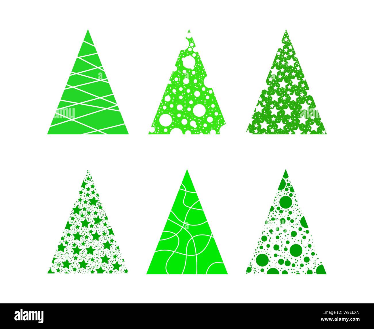 T de vecteur d'arbre de Noël d'icônes pour la conception et la décoration. Modèle plat. Illustration de Vecteur