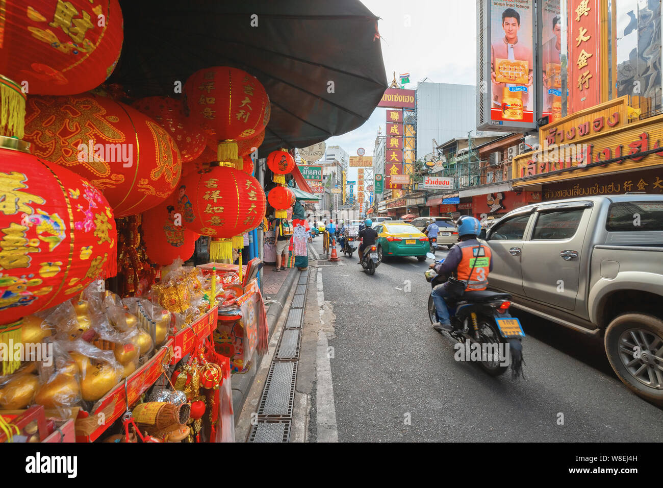 Bangkok - La Thaïlande, 3 août 2019 : Yaowarat road est le centre de China town à Bangkok Banque D'Images