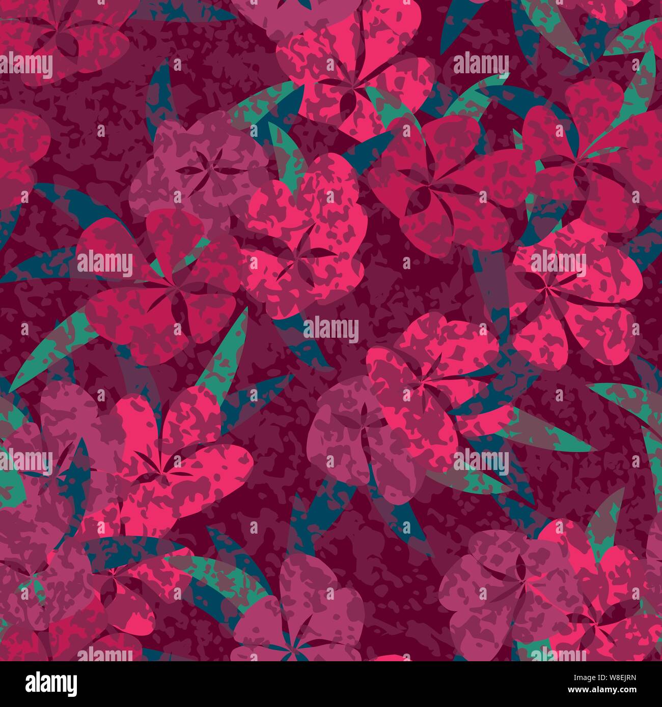 Motif floral vectoriel continu dans tyrian violet et rose Illustration de Vecteur