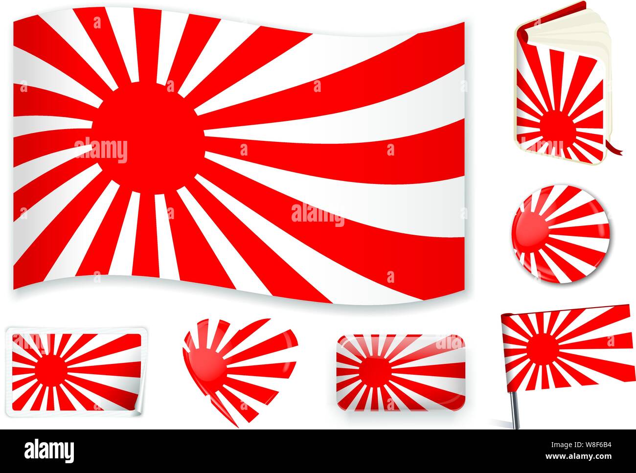 Le Japon drapeau maritime. Vector illustration 3 couches. Ombres, télévision drapeau, lumières et ombres. Collection de drapeaux du monde. Des couleurs précises. Changements faciles. Illustration de Vecteur